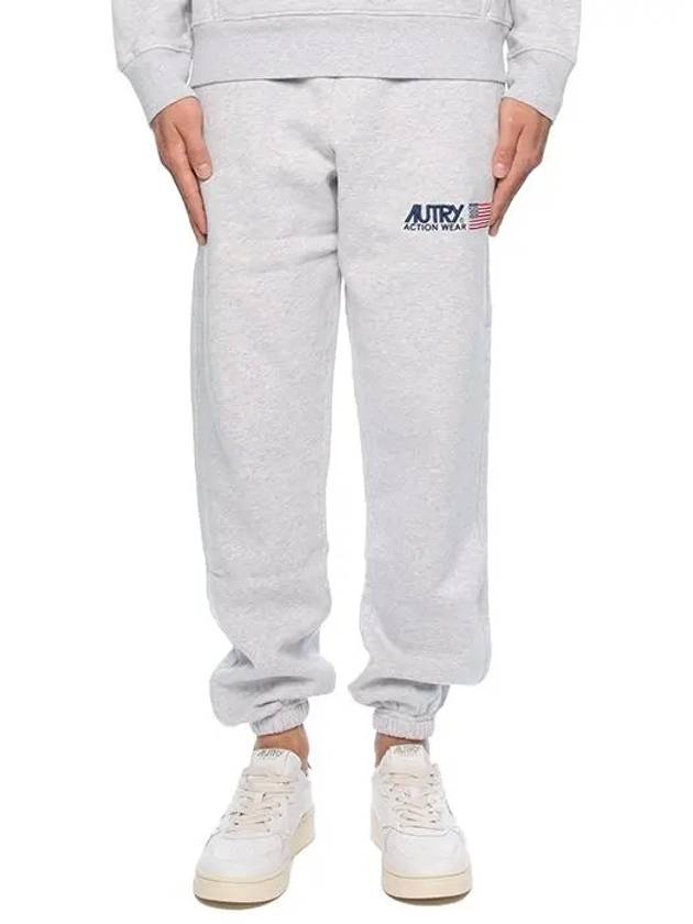 Men's Iconic Logo Cotton Jogger Track Pants Grey - AUTRY - BALAAN 3