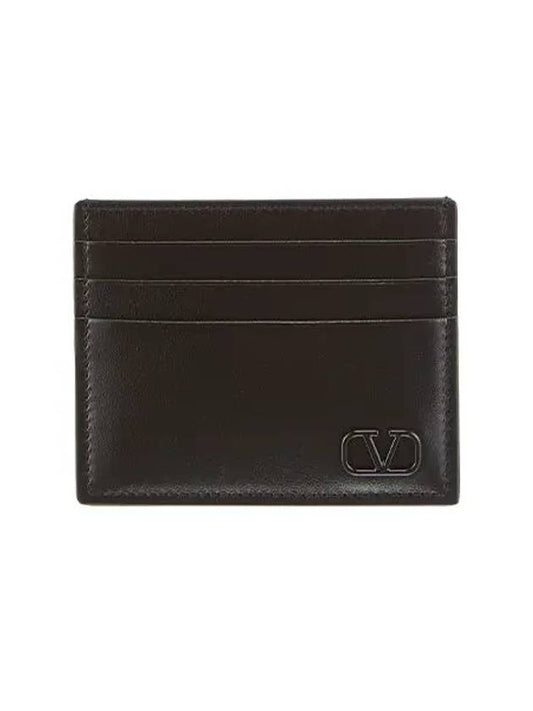 V Logo Signature Card Wallet Black - VALENTINO - BALAAN 2