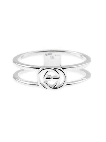 Interlocking GG Thin Open Ring YBC298036001 Silver - GUCCI - BALAAN 1