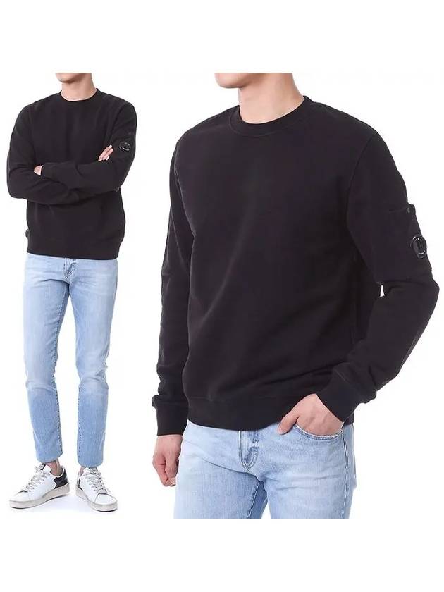 Brushed Emerized Diagonal Fleece Sweatshirt Black - CP COMPANY - BALAAN 2