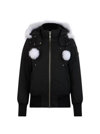 Original Debbie Bomber Jacket White Shearling Black - MOOSE KNUCKLES - BALAAN 1