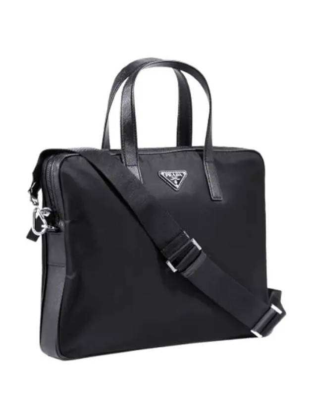 Men's Triangle Logo Briefcase Black - PRADA - BALAAN 3