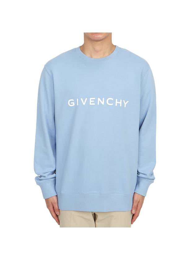 Logo Print Cotton Sweatshirt Blue - GIVENCHY - BALAAN 2