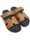 Chypre Calfskin Sandals Natural - HERMES - BALAAN 3