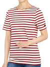 Levant Modern Striped Short Sleeve T-Shirt Red - SAINT JAMES - BALAAN 7