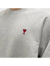 Cotton Heart Logo Sweatshirt Grey - AMI - BALAAN 7