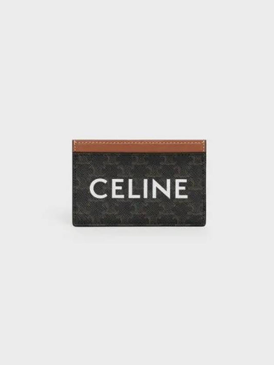 Triomphe Canvas Logo Card Wallet Tan - CELINE - BALAAN 2