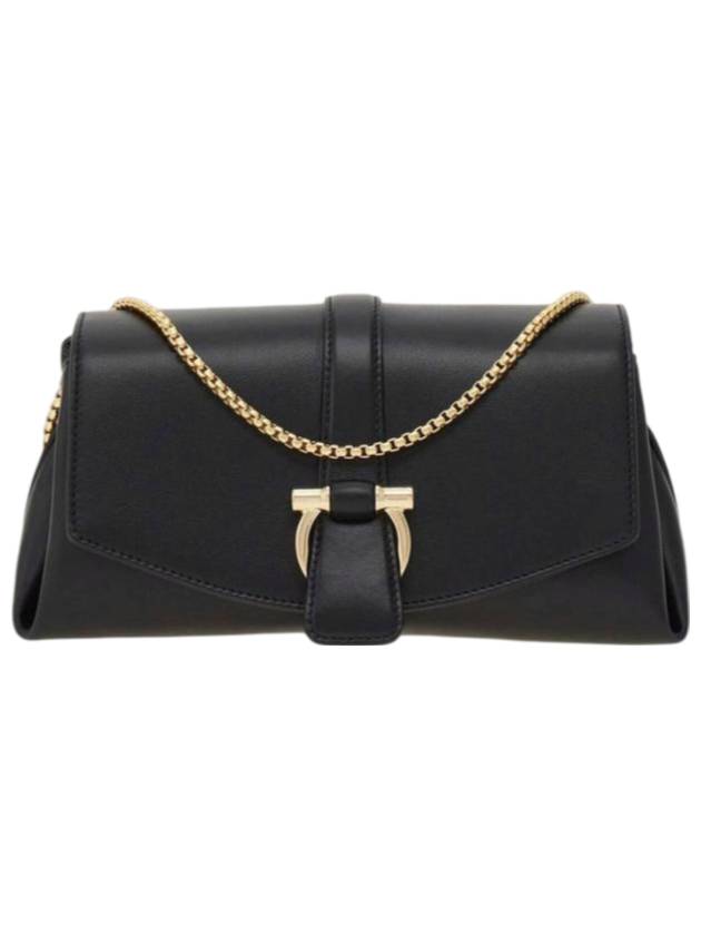 Front Flap Shoulder Bag Black - SALVATORE FERRAGAMO - BALAAN 1