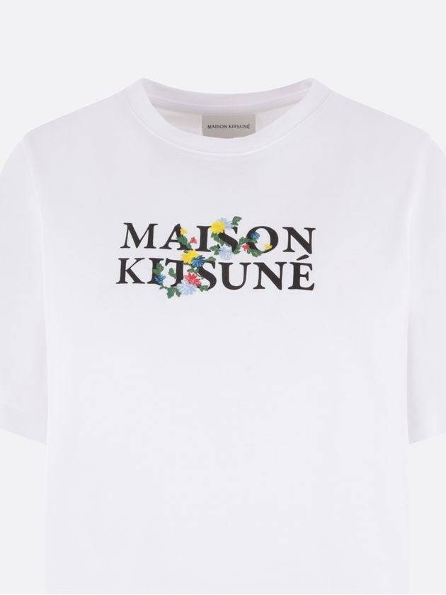 Flower Logo Print Short Sleeve T-Shirt White - MAISON KITSUNE - BALAAN 2