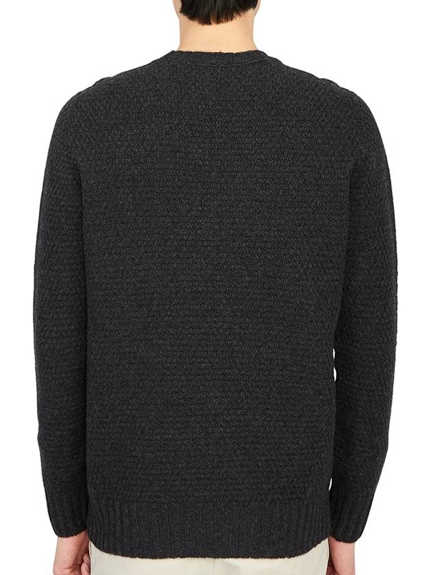 Crew Neck Lambswool Knit Top Charcoal - DRUMOHR - BALAAN 5