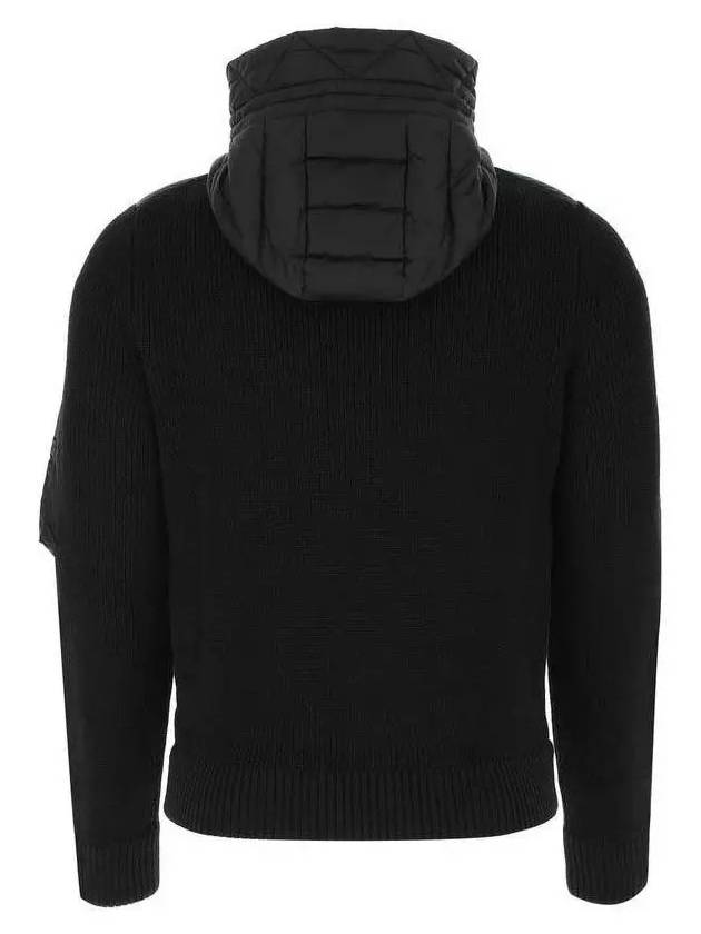 Padded Wool Hooded Zip-Up Cardigan Black - MONCLER - BALAAN 4