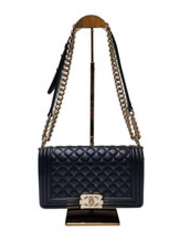 Women s A67086 Black Lambskin Boy Medium Gold Chain Shoulder Bag - CHANEL - BALAAN 1