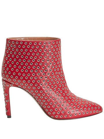 Alaia Ladies Red 90 Boot Allover Rivet Caf, Brand Size 35 ( US Size  5 ) - ALAIA - BALAAN 1