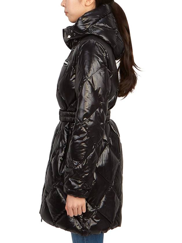 Women s Goose Down Long Padded Conza Hood Detachable Diamond Quilted Jacket VDDJ95636 BKS - DUVETICA - BALAAN 5