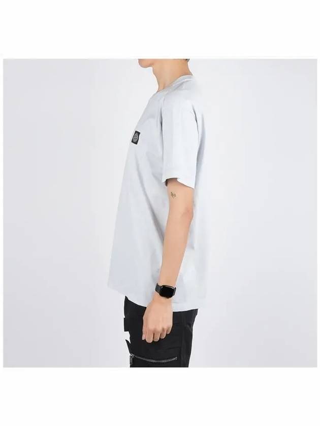 Logo Patch Short Sleeve T-Shirt Blue - STONE ISLAND - BALAAN 4