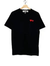 Double Heart Wappen Short Sleeve T-Shirt Black - COMME DES GARCONS - BALAAN 2