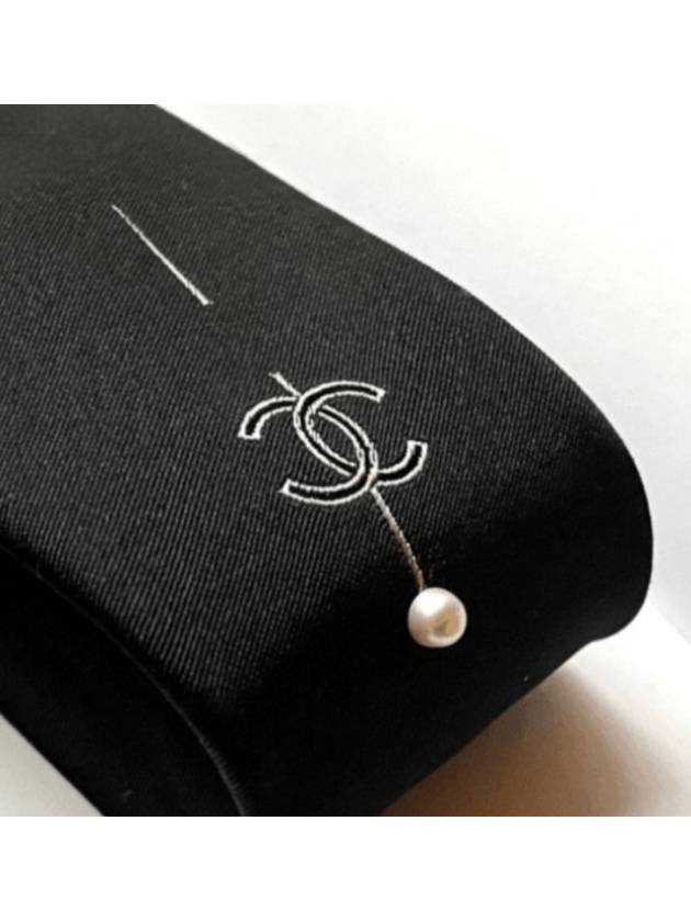 Men s CC Logo Pearl Tweezers Tie Black - CHANEL - BALAAN 1