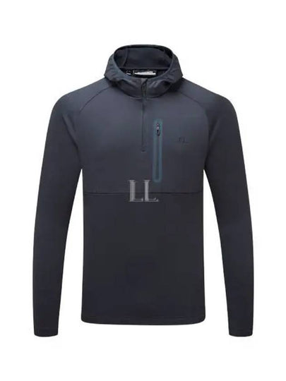 Men's Adam Quarter Zip Hoodie Navy - J.LINDEBERG - BALAAN 2