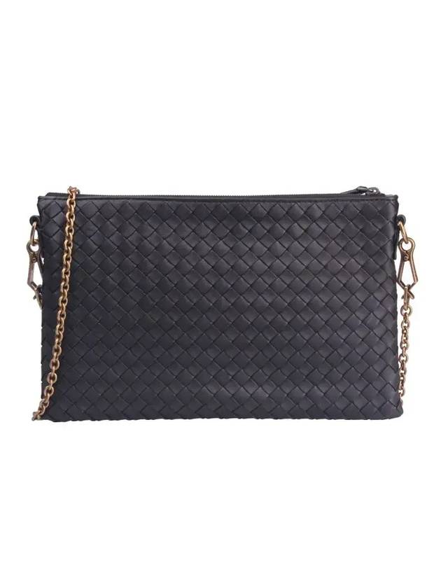 Intrecciato Chain Crossbody Bag Black - BOTTEGA VENETA - BALAAN 1