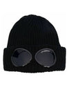 Extra Fine Merino Wool Goggle Beanie Black - CP COMPANY - BALAAN 2