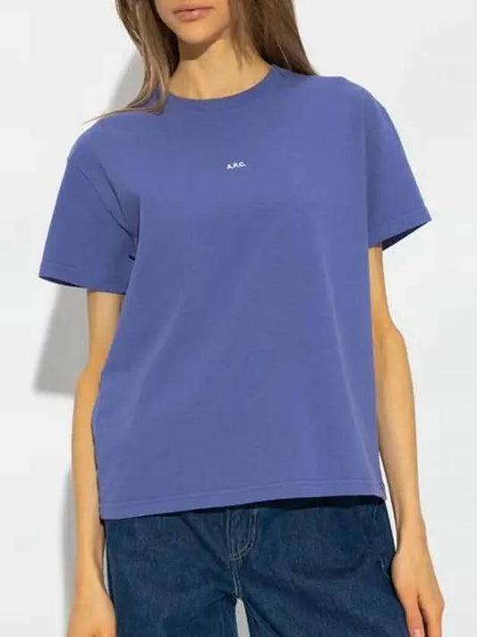 Jade Logo Women's T-Shirt Short Sleeve Violet - A.P.C. - BALAAN.