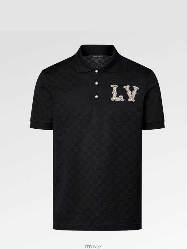 Cotton Pique Polo with Embroidered LV Patch 1AFJEL - LOUIS VUITTON - BALAAN 3