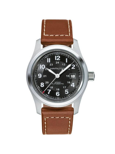 Khaki Field Leather Watch Black - HAMILTON - BALAAN 1