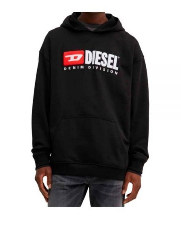 Logo Cotton Hoodie Black - DIESEL - BALAAN 2