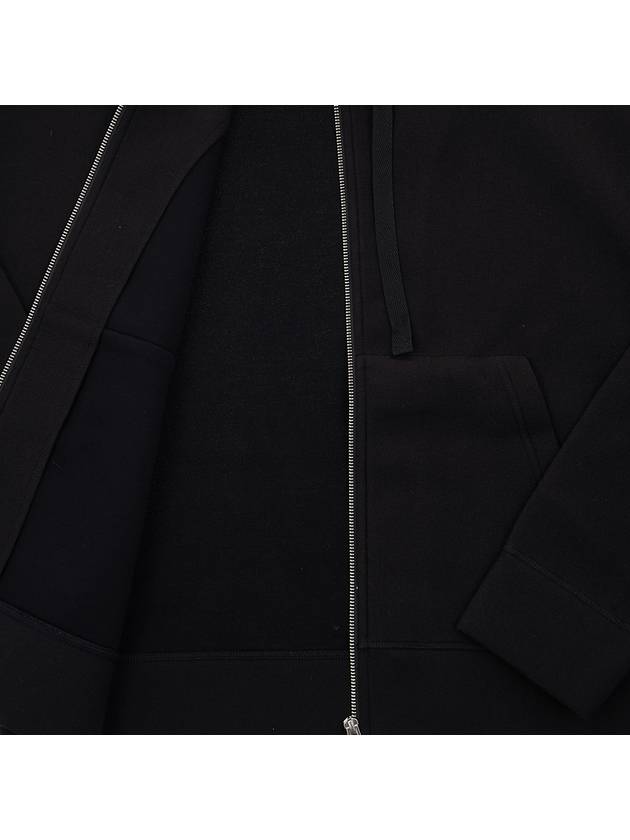 Wool Viscose Zip-Up Hoodie Black - AMI - BALAAN 9