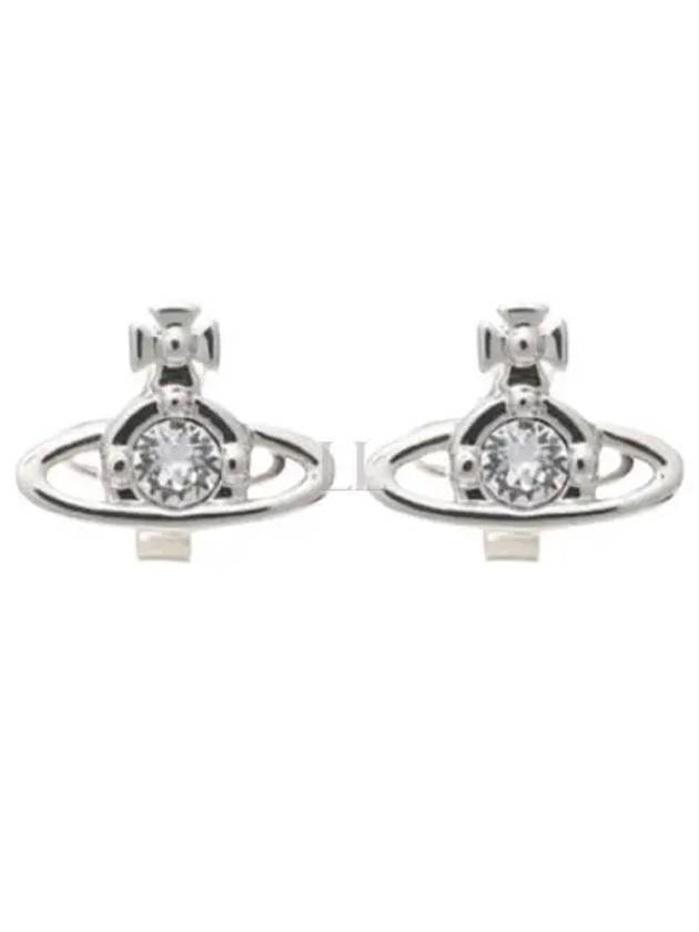 Nano Solitaire Crystal Earrings Silver - VIVIENNE WESTWOOD - BALAAN 2