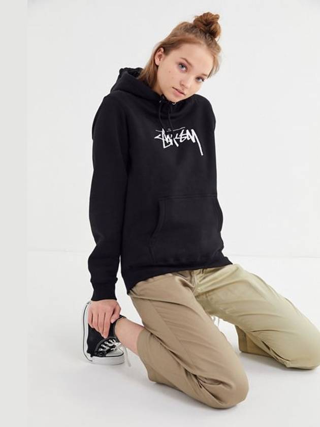 stock logo applique hoodie black - STUSSY - BALAAN 6