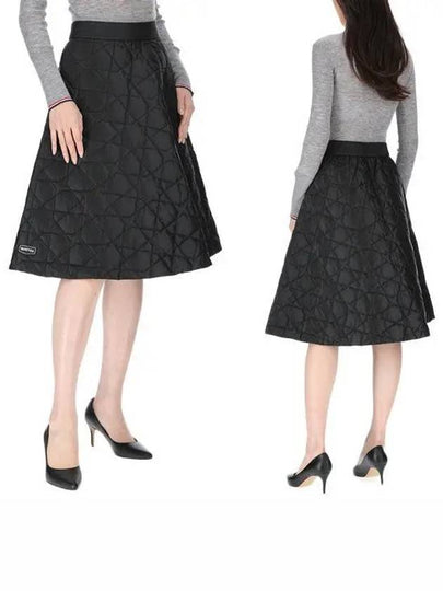 Isidore Logo Quilted A Line Skirt Black - DUVETICA - BALAAN 2