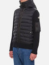 Logo Patch Padded Wool Cardigan Black - MONCLER - BALAAN 7