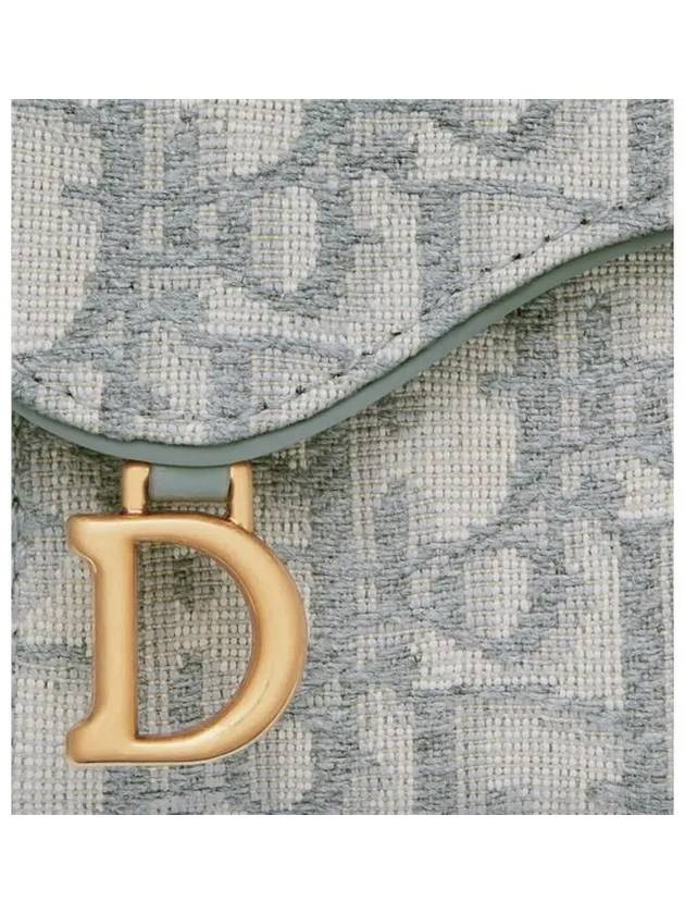 Saddle Oblique Jacquard Lotus Wallet Grey - DIOR - BALAAN 7