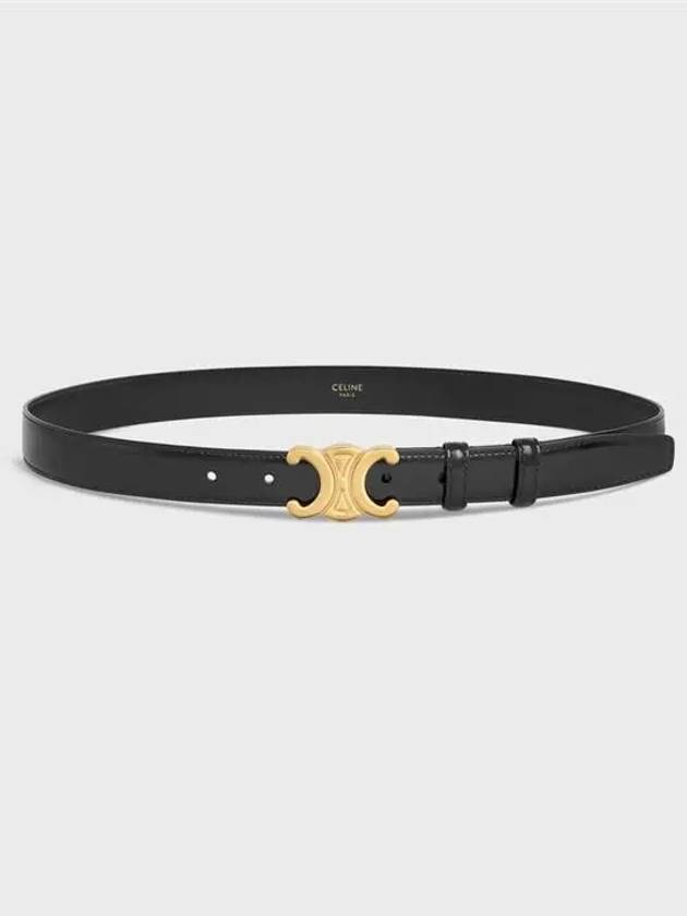 Triomphe Taurillon Medium Leather Belt Black - CELINE - BALAAN 4