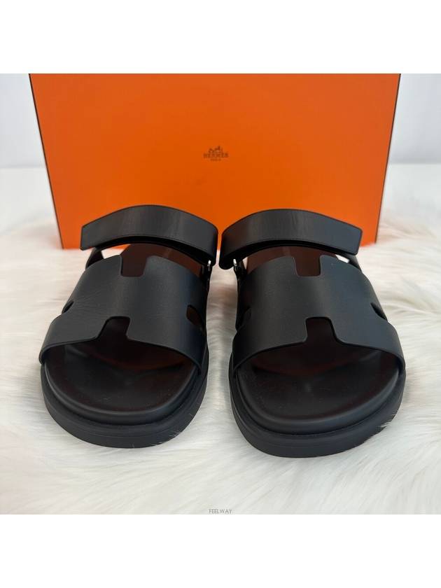 Chypre Men s Sandals Slippers Black H222000ZH - HERMES - BALAAN 2