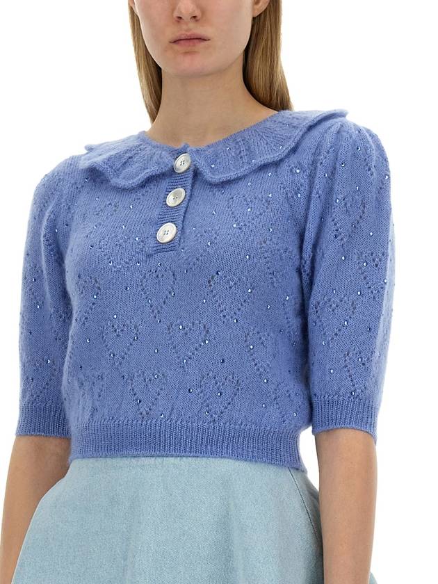 Sweater FABX3651 K42629117 AZURE - ALESSANDRA RICH - BALAAN 4