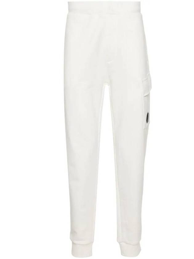 Diagonal Raised Fleece Cargo Track Pants White - CP COMPANY - BALAAN 1