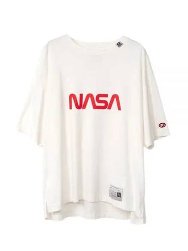 24 A12TS662 white NASA logo print t shirt - MIHARA YASUHIRO - BALAAN 1