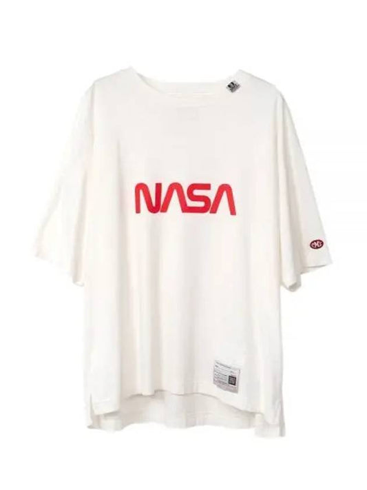 A12TS662 white NASA logo print t shirt - MIHARA YASUHIRO - BALAAN 1