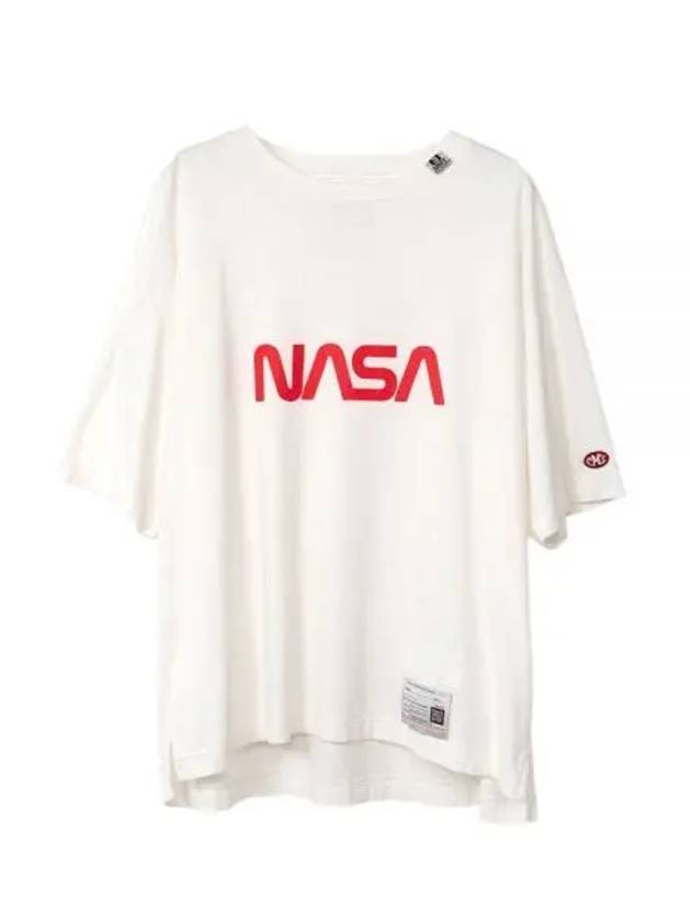 24 A12TS662 white NASA logo print t shirt - MIHARA YASUHIRO - BALAAN 1