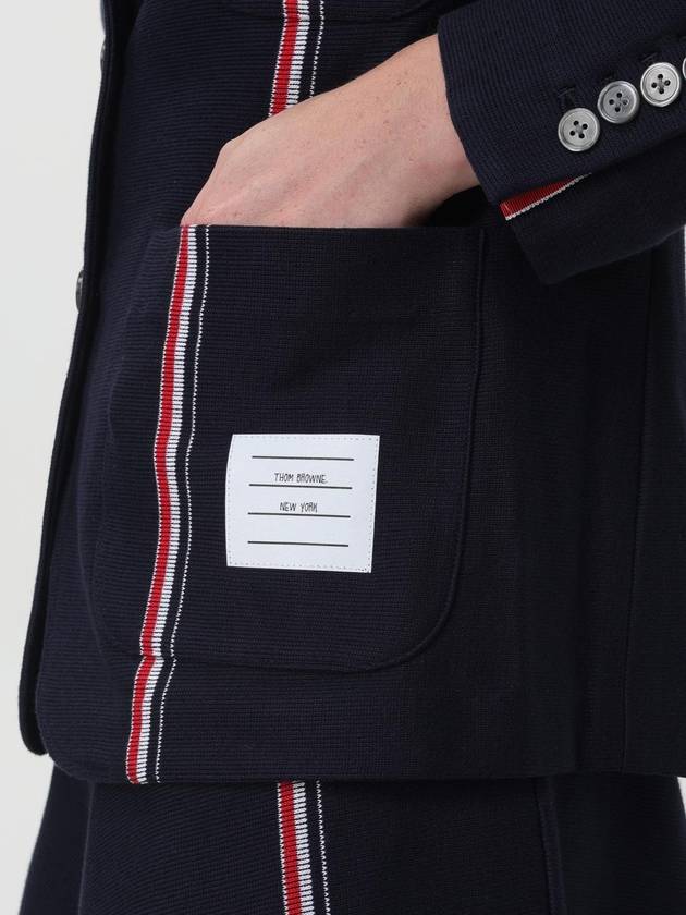 Stripe Detail Cotton Jacket Navy - THOM BROWNE - BALAAN 6