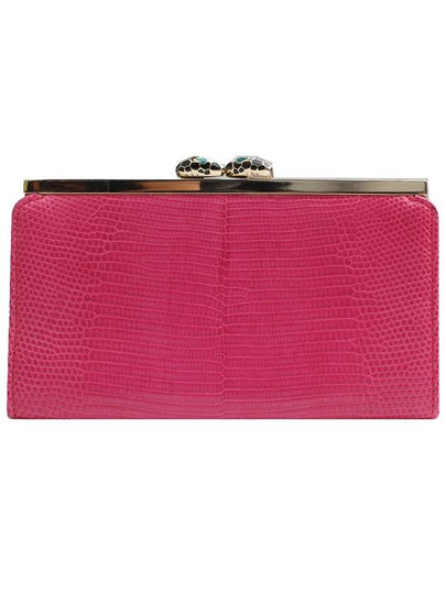 Serpenti pink lizard pattern medium wallet - BVLGARI - BALAAN 2