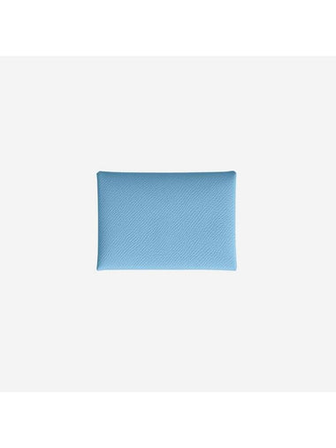 Calvi Duo Compact Card Wallet Blue - HERMES - BALAAN 1