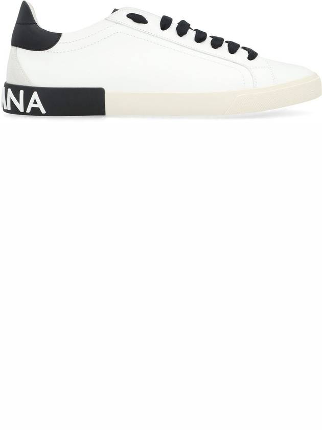 Calfskin Portofino Vintage Sneakers White Black - DOLCE&GABBANA - BALAAN 3