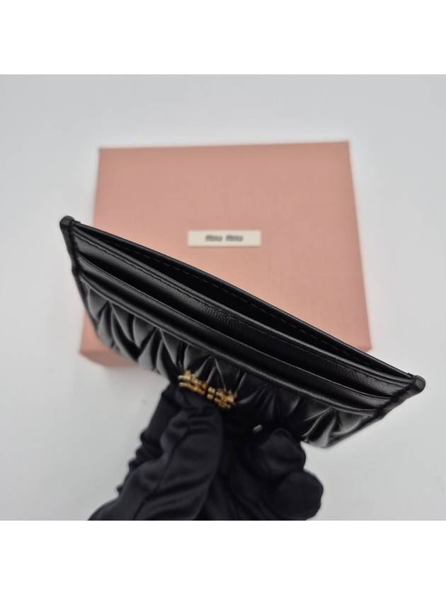 Matelasse Nappa Leather Card Wallet Black - MIU MIU - BALAAN 5