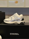 Fabric Laminated Low Top Sneakers Silver - CHANEL - BALAAN 8