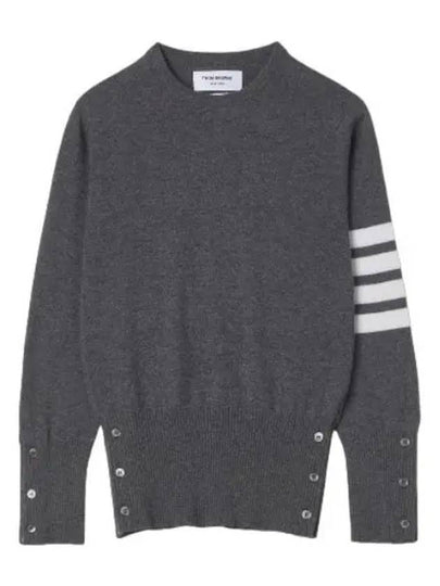 Women's 4 Bar Classic Cashmere Pullover Knit Top Grey - THOM BROWNE - BALAAN 2