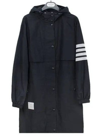 Diagonal Armband Ripstop Hoodie Parka Navy - THOM BROWNE - BALAAN 2