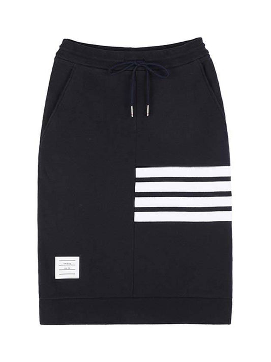 Women's 4-Bar Stripe Drawstring Skirt Navy - THOM BROWNE - BALAAN 1